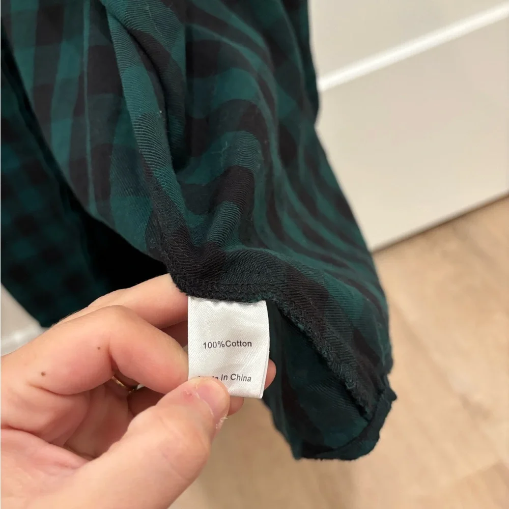 Tuckernuck Saranac Shirt Green and Black Flannel Size XS - Picture 4 of 7